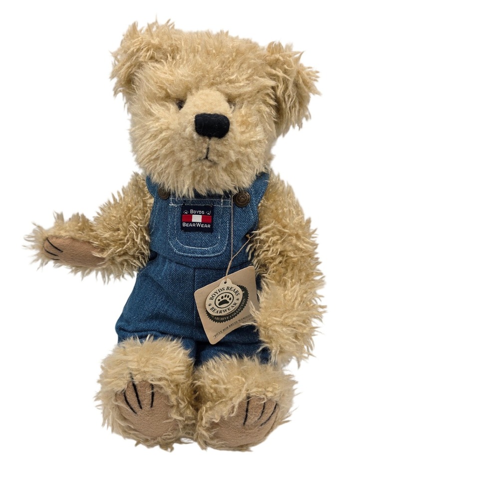 Boyds Bears Billy Bob Bruin Denim Overalls Archive Collection Teddy Bear 15" /RR